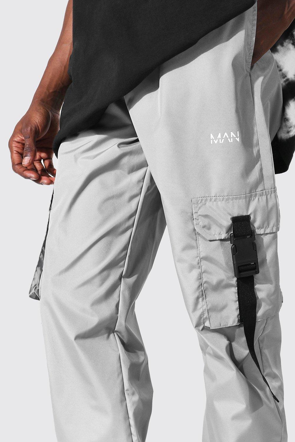 Original Man Shell Buckle Joggers boohoo